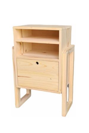 Mesa De Luz Nordica 2 Huecos 1 Puerta Chica  Alto 72cm Ancho 47cm Prof 30cm