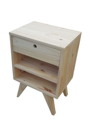 Mesa De Luz Retro 1 Cajon 2 Huecos Alto 60cm Ancho 40  Prof 30