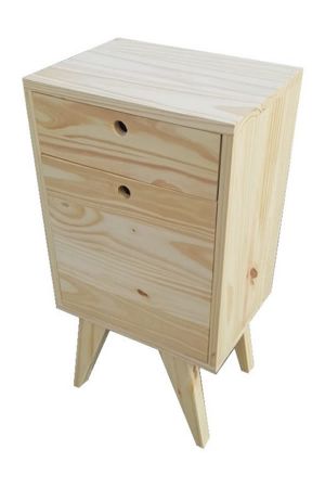 Mesa De Luz Retro Para Sommier 1 Cajon 1 Puerta Grande 72cm Ancho 40  Prof 30