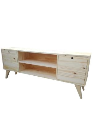 Rack LCD Retro 2 Huecos 1 Puerta Grande  Ancho 120/150cm Alto 60cm Prof 30cm